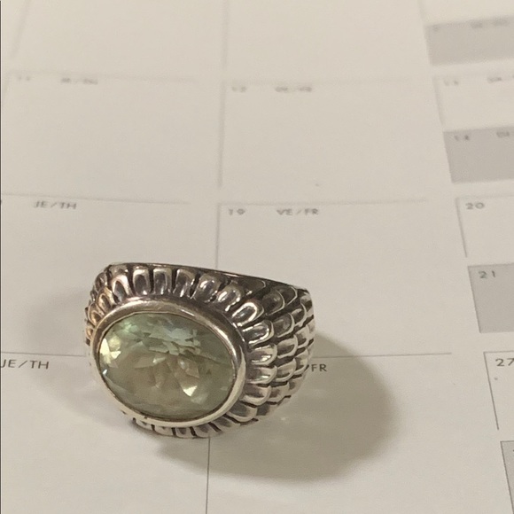 Sterling Silver Peridot Stone Dome Ring for EUC - Picture 1 of 6